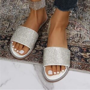 GORGLITTER Glitter Slip On Sandals